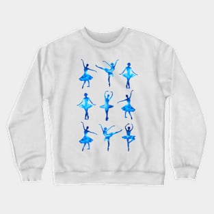 Watercolor Ballerinas (Blue) Crewneck Sweatshirt